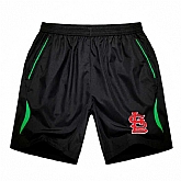 Men's St. Louis Cardinals Black Green Stripe MLB Shorts